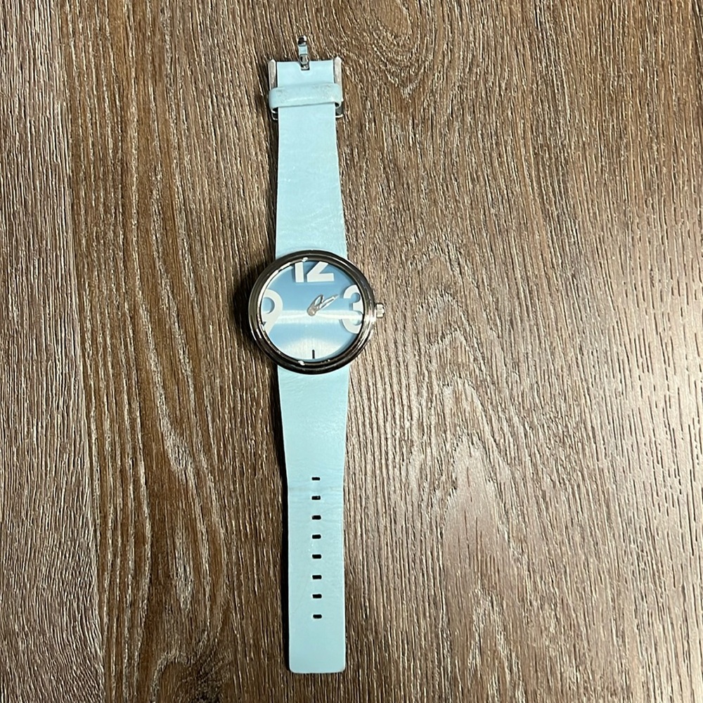Storm Light Blue Genuine Leather Watch